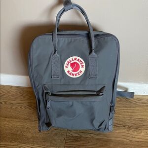 Fjallraven Kanken Backpack in Gray with Red Logo NWOT NF